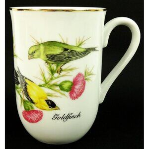 Goldfinch Bird Tea Cup Coffee Mug Vintage 1985 Audubon Porcelains